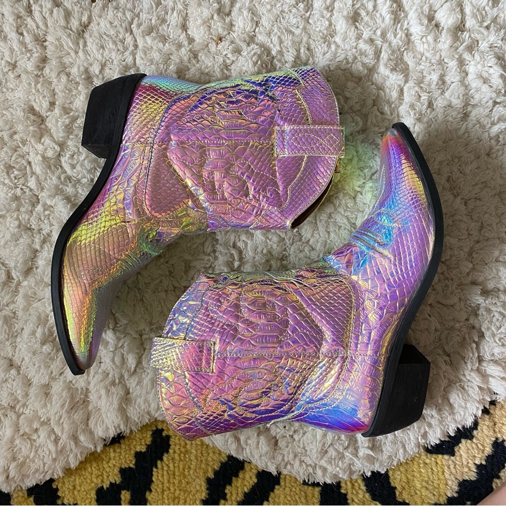 Urban Outfitters Iridescent Western Boots